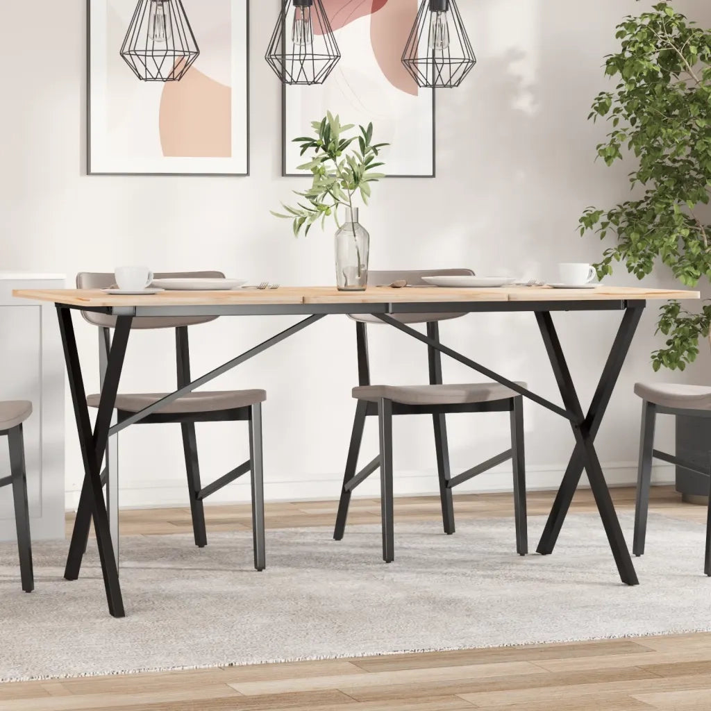 Telaio Gambe a X per Tavolo da Pranzo | Piede del tavolo 140x60x73 cm in Acciaio