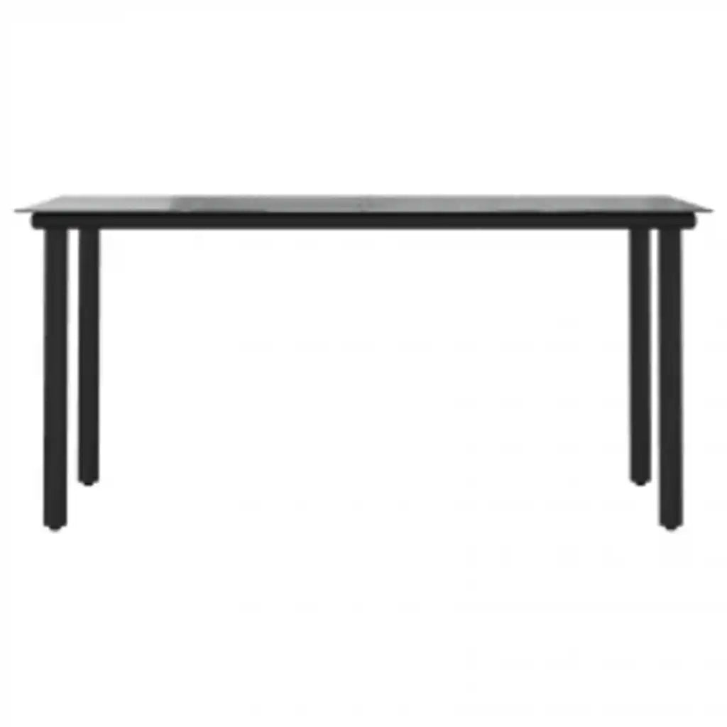 Set Mobili da Pranzo per Giardino 5 pz Nero Polyrattan Vetro 3334586