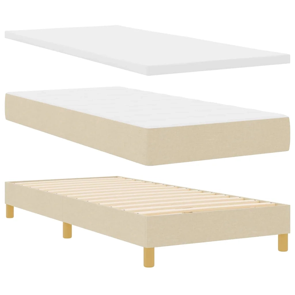 Letto a molle con materasso Crema 200 x 100 cm Poliestere