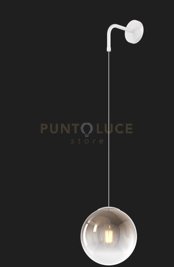 APPLIQUE BIANCO 1 LUCE VETRO BRONZO 1194BI-A-BR