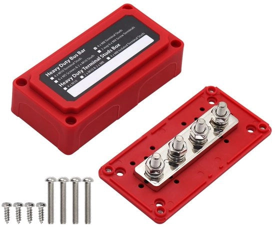 Modulo di Potenza 300A - Blocco di Collegamento per Batterie - Multifunzione - 12V-48V - Per Applicazioni Marittime, Automobilistiche e Solari - Realizzato in Nylon