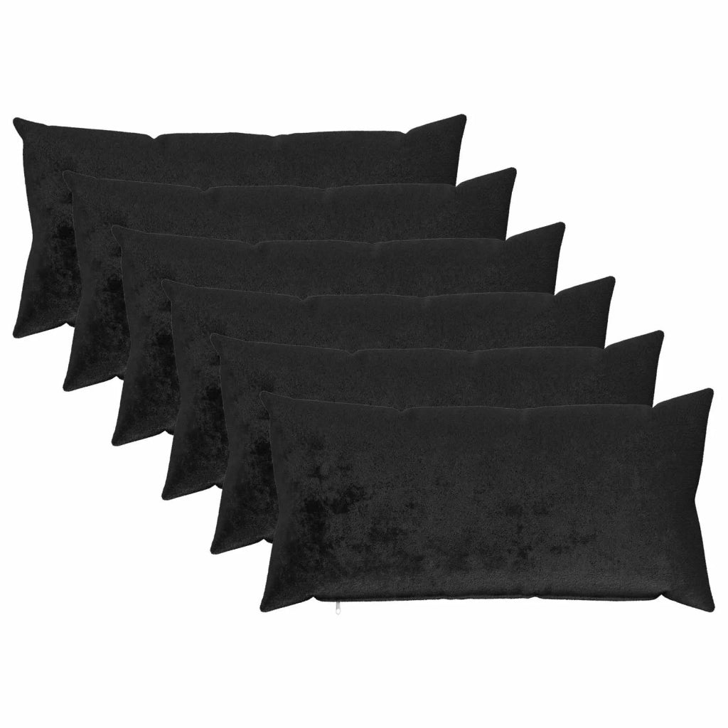 Federa 6 pcs HEERLEN Nero 40 x 70 cm Flanella 909718