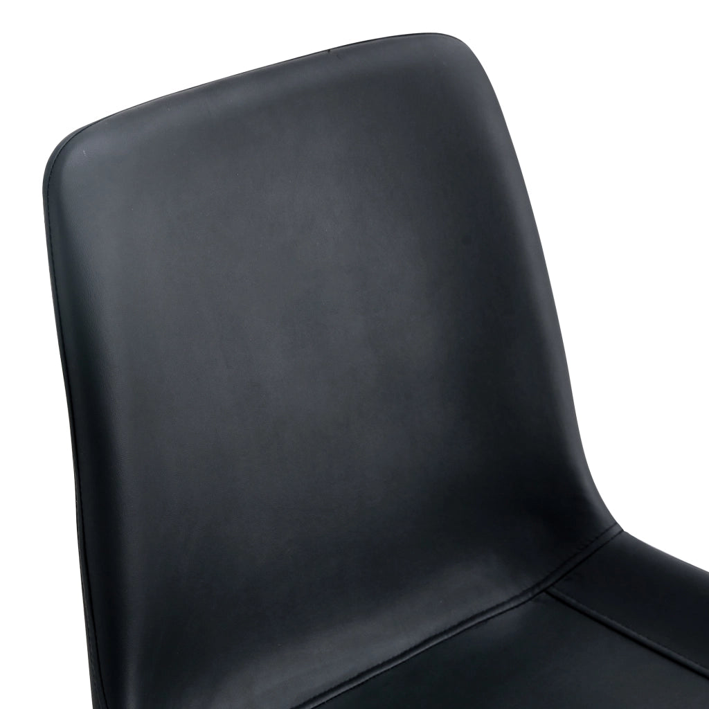 Sedia da pranzo seduta ampia schienale ergonomico con gambe metalliche antiscivolo, in PU nero