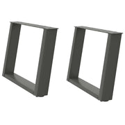 Gambe per Tavolino da Caff¨¨ a Forma di U 2 pz | Piede del tavolo Antracite 70x(42-43) cm Acciaio