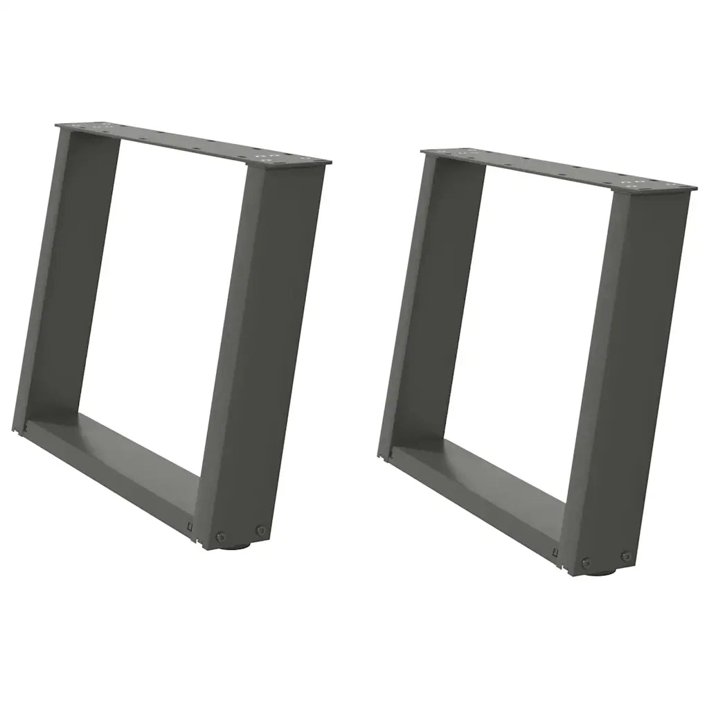Gambe per Tavolino da Caff¨¨ a Forma di U 2 pz | Piede del tavolo Antracite 70x(42-43) cm Acciaio