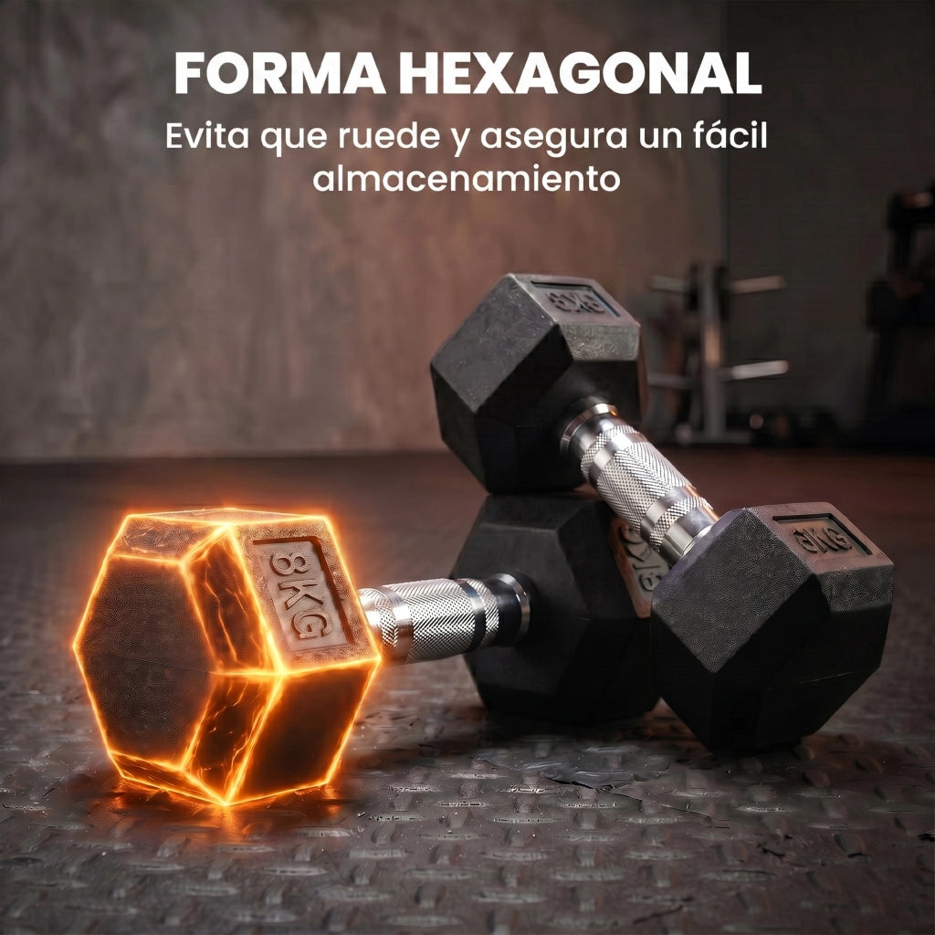 Mancuernas Set 2x8 kg con Barra ¨C zephmum ¨C Nero e Argento