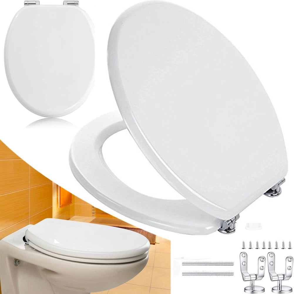 Copriwater Universale Copri WC in Legno MDF Bianco