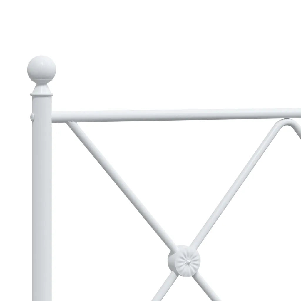 Letto matrimoniale | Letto per adulti | Giroletto con Testiera in Metallo Bianco 120x200 cm