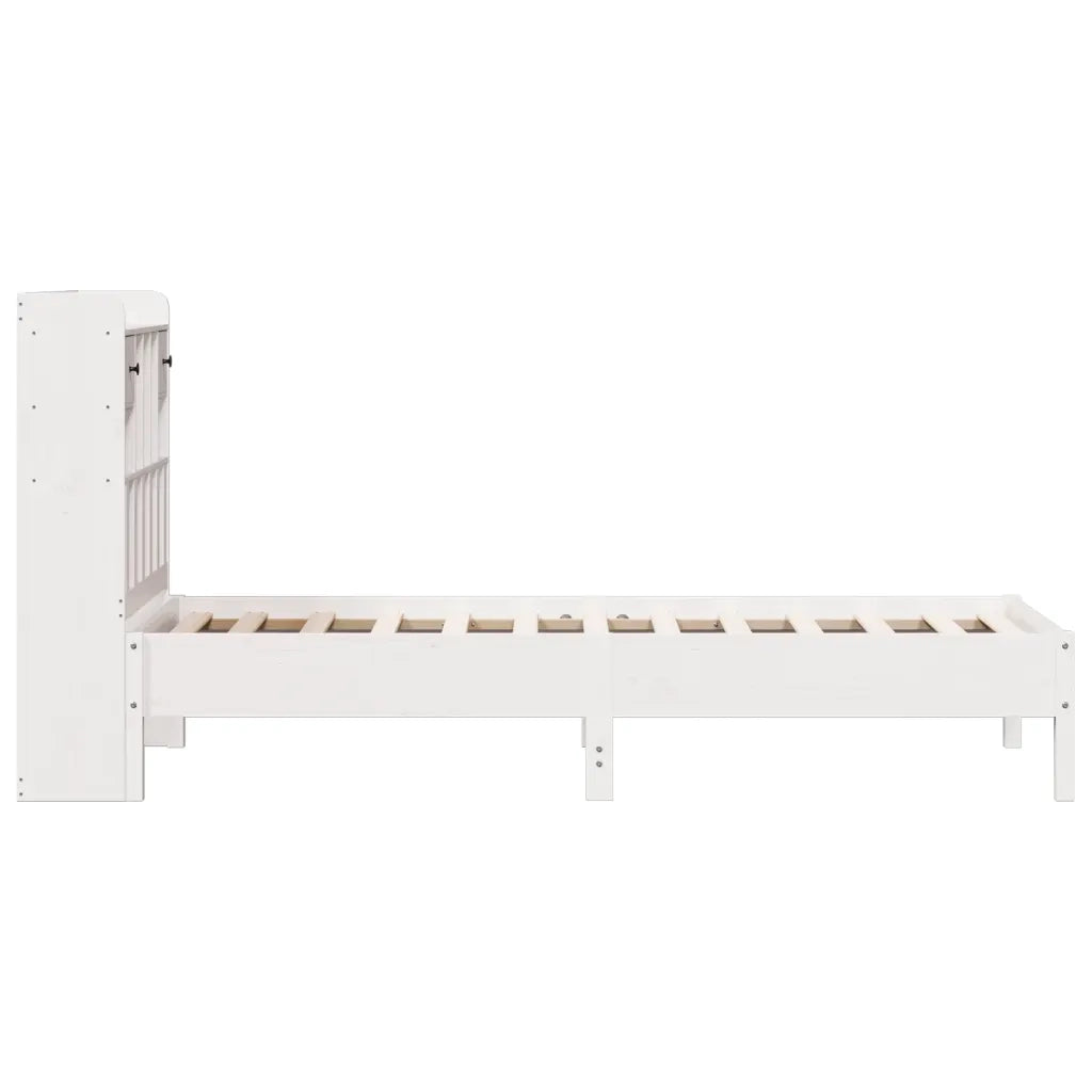 Letto Libreria senza Materasso Bianco 90x190 cm Massello Pino 3322931