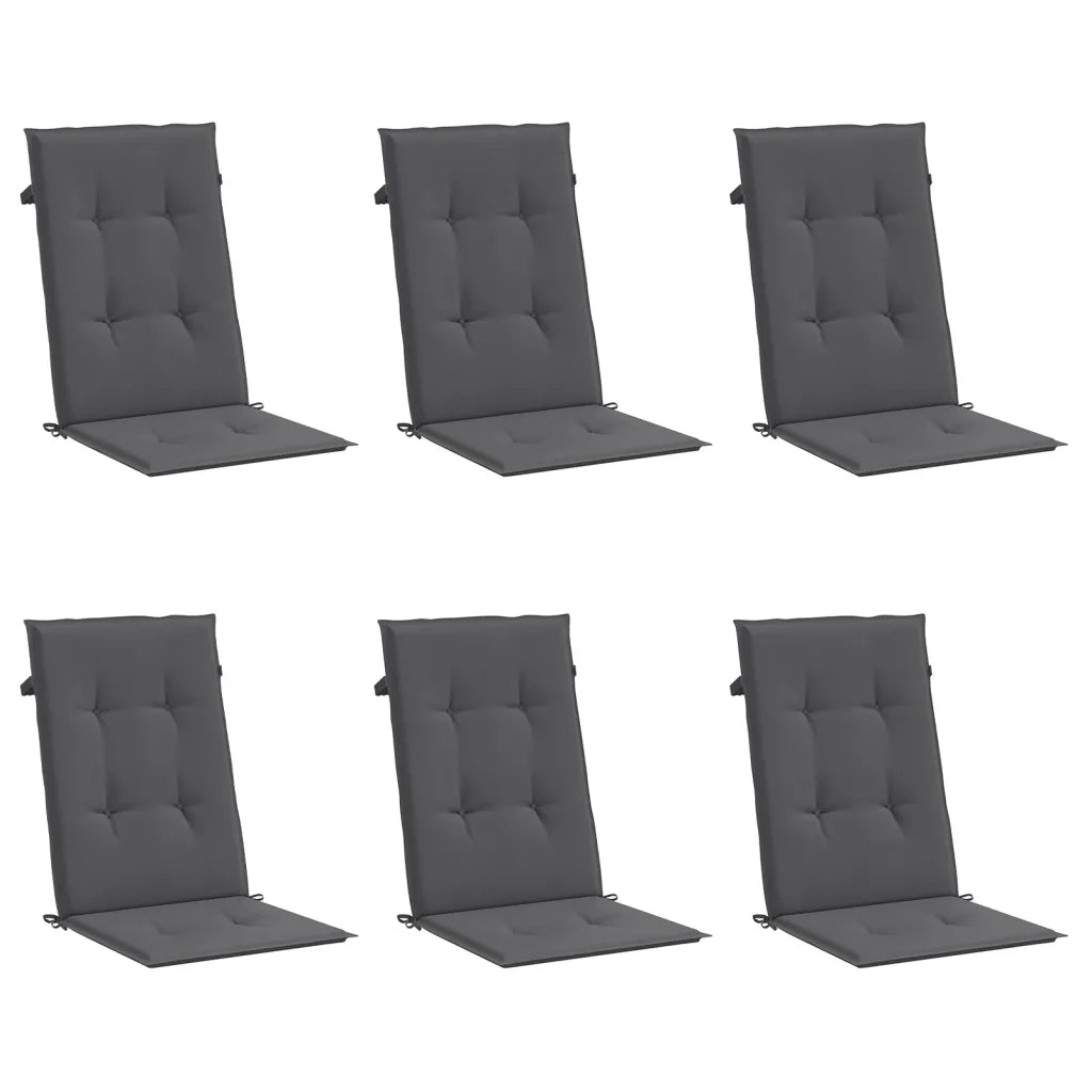 Cuscini per Sedie 6 pz Antracite 120x50x3 cm in Tessuto 314104