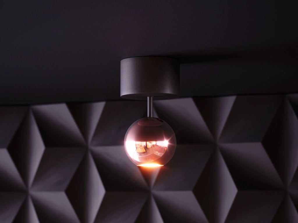 Mini Bora Surface 4,5W 38º 3000K Nero Opaco - Faretto LED sferico orientabile da soffitto - Beneito & Faure - Design Professionale