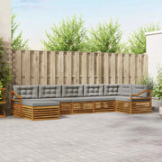 Set divani con cuscino 7 pcs Grigio Naturale e Chiaro 3373836
