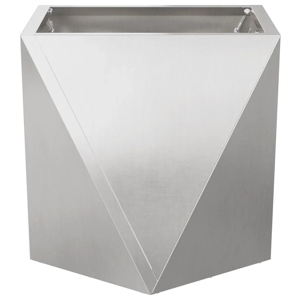 2 pz Fioriera | Cassetta per fiori | Vaso Argento 40 x 40 x 40 cm Acciaio inossidabile