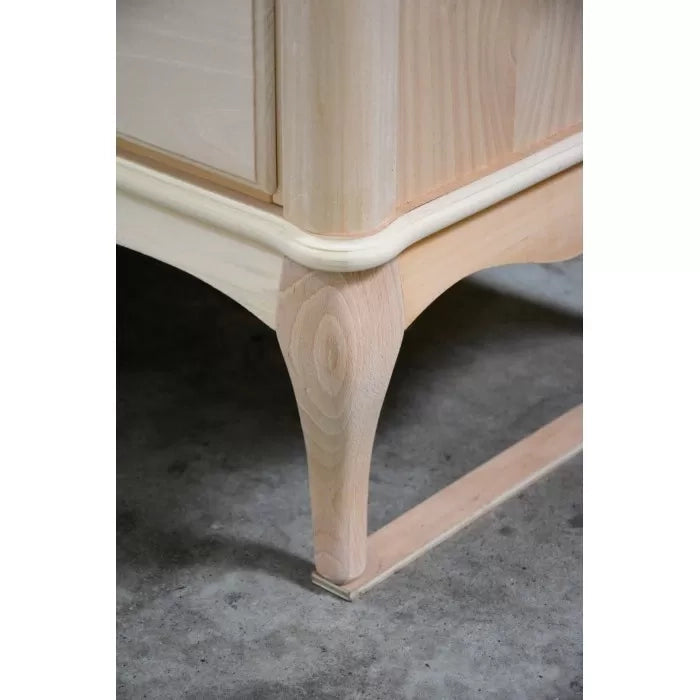 Comodino classico 2 cassetti legno grezzo 61x41x71 - Mobili 2G