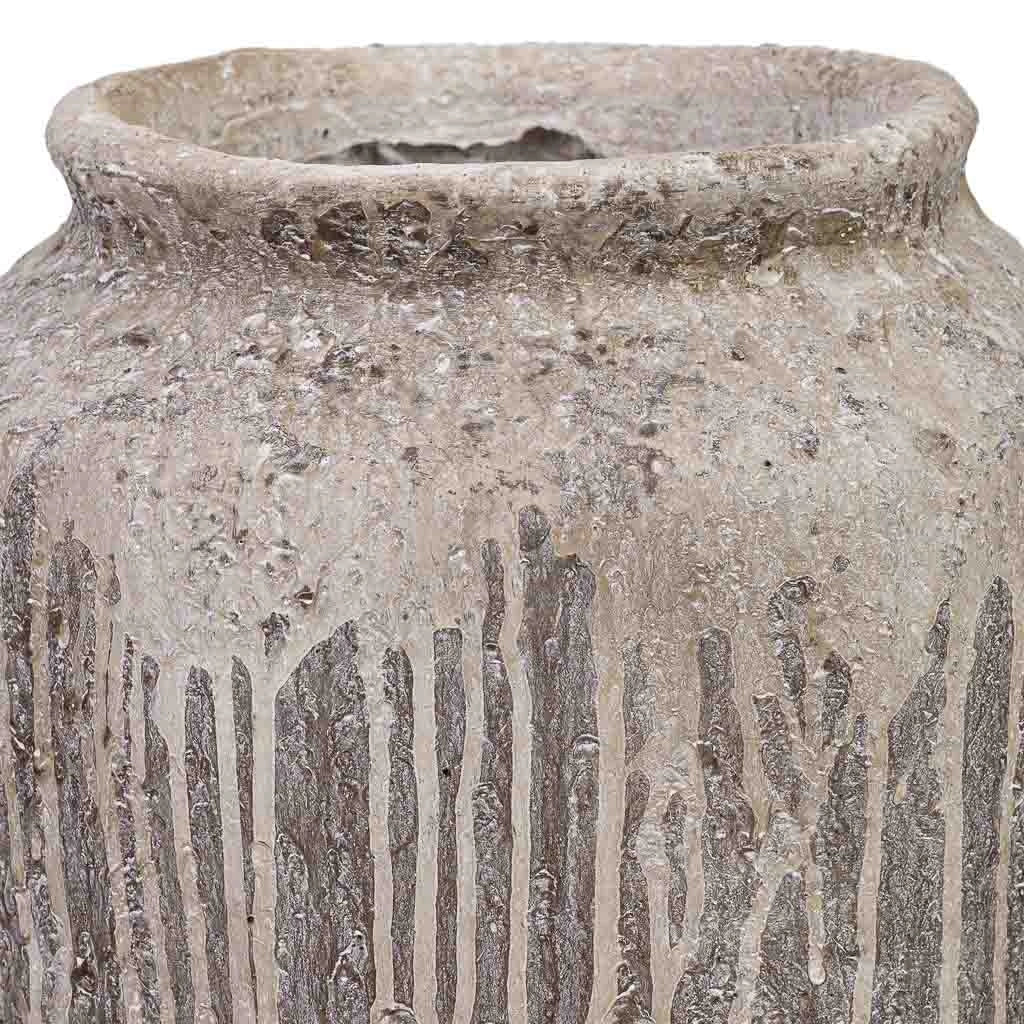 Vaso in resina marrone anticato, 25x25x36 cm