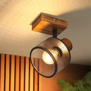ZMH Faretto da soffitto nero 1 luci E14 stile industriale vintage in metallo ideale per soggiorno lampadine non incluse