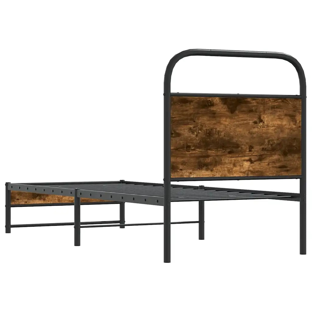 Giroletto senza Materasso-Struttura Letto Rovere Fumo 75x190 cm in Truciolato 454543