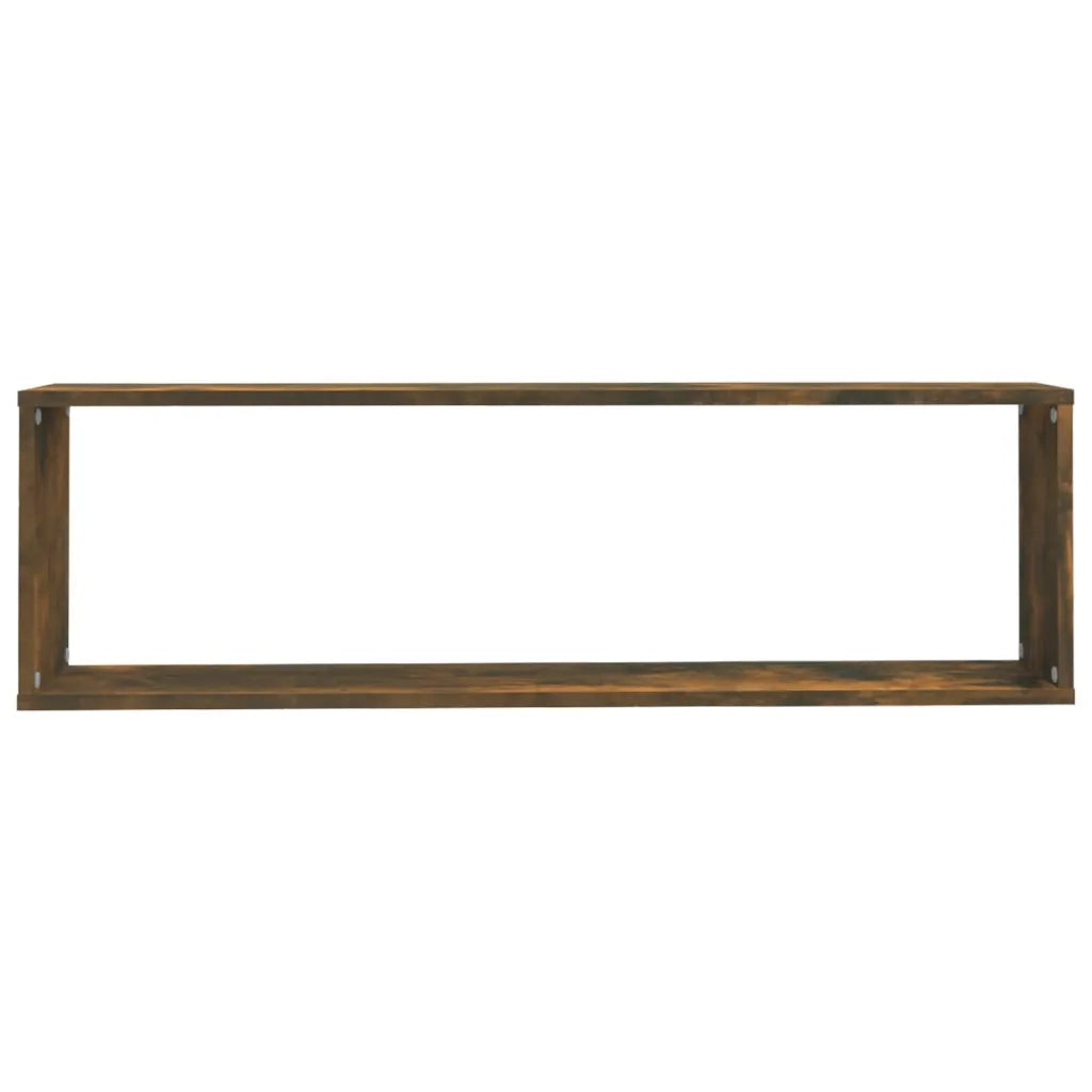 Mensole Parete Cubo 4pz Rovere Fumo 100x15x30 Legno Multistrato 815907