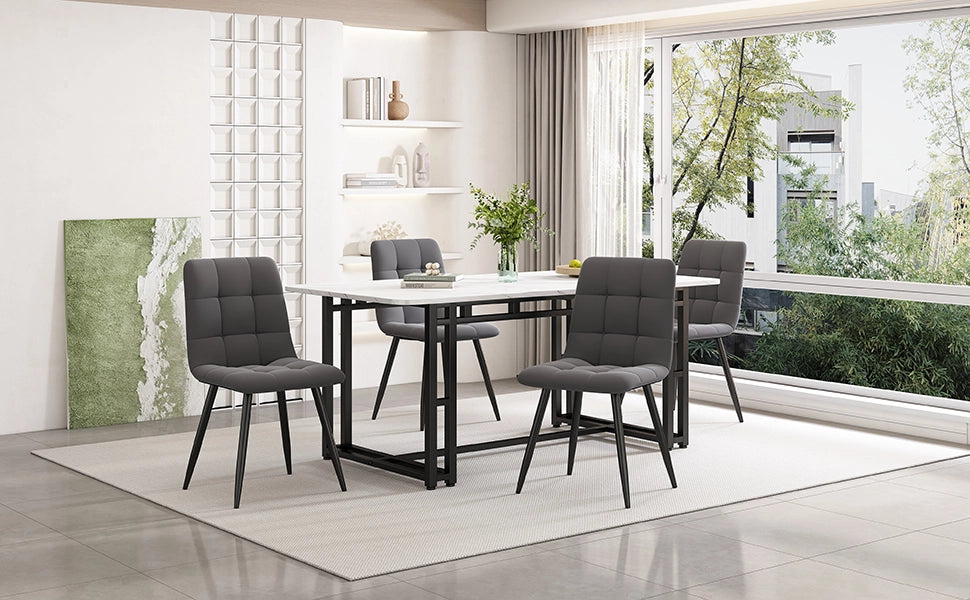 Tavolo da pranzo di lusso leggero 140x80 cm (1 pezzo), struttura in metallo, tavolo da pranzo rettangolare, tavolo da cucina moderno con gambe in meta