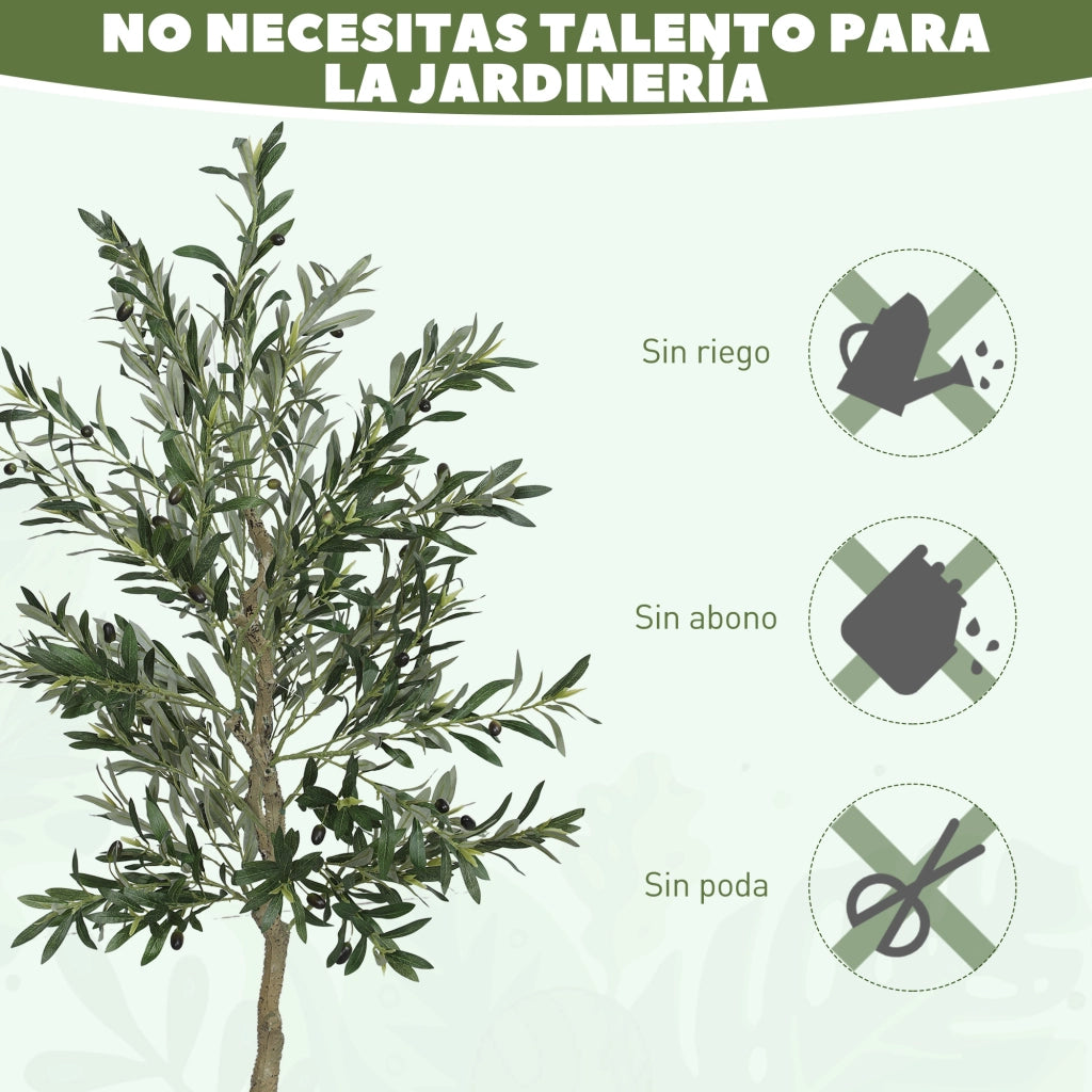 Albero di Olivo Artificiale 180cm ¨C zephmum ¨C Verde con Vaso