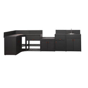 Modulo cucina da esterno in acciaio inossidabile, 6 moduli, nero
