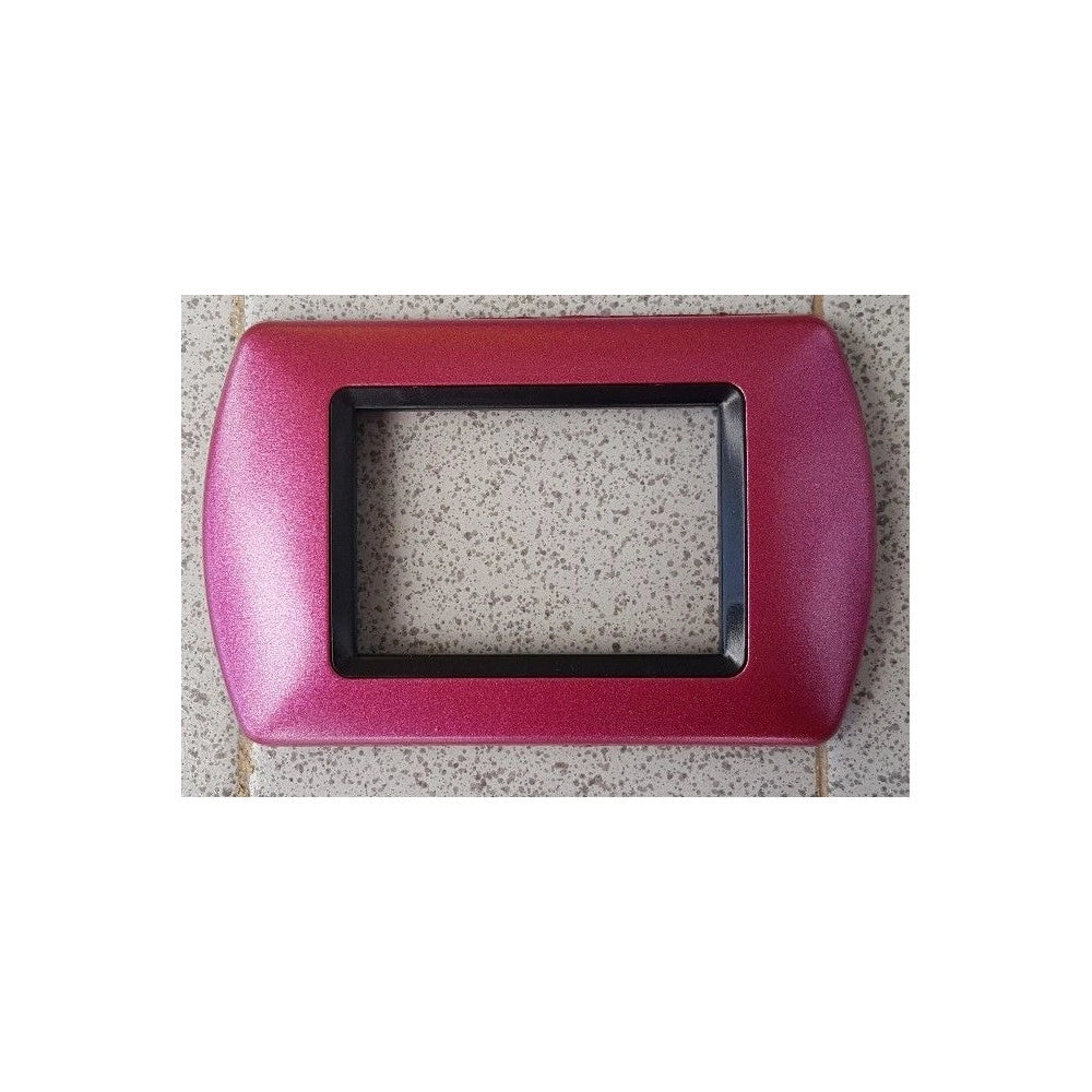 Trade Shop - Placchette Placche In Abs Compatibili Per Serie Living International Placca - Rosa Metallizzato -7 Fori     -