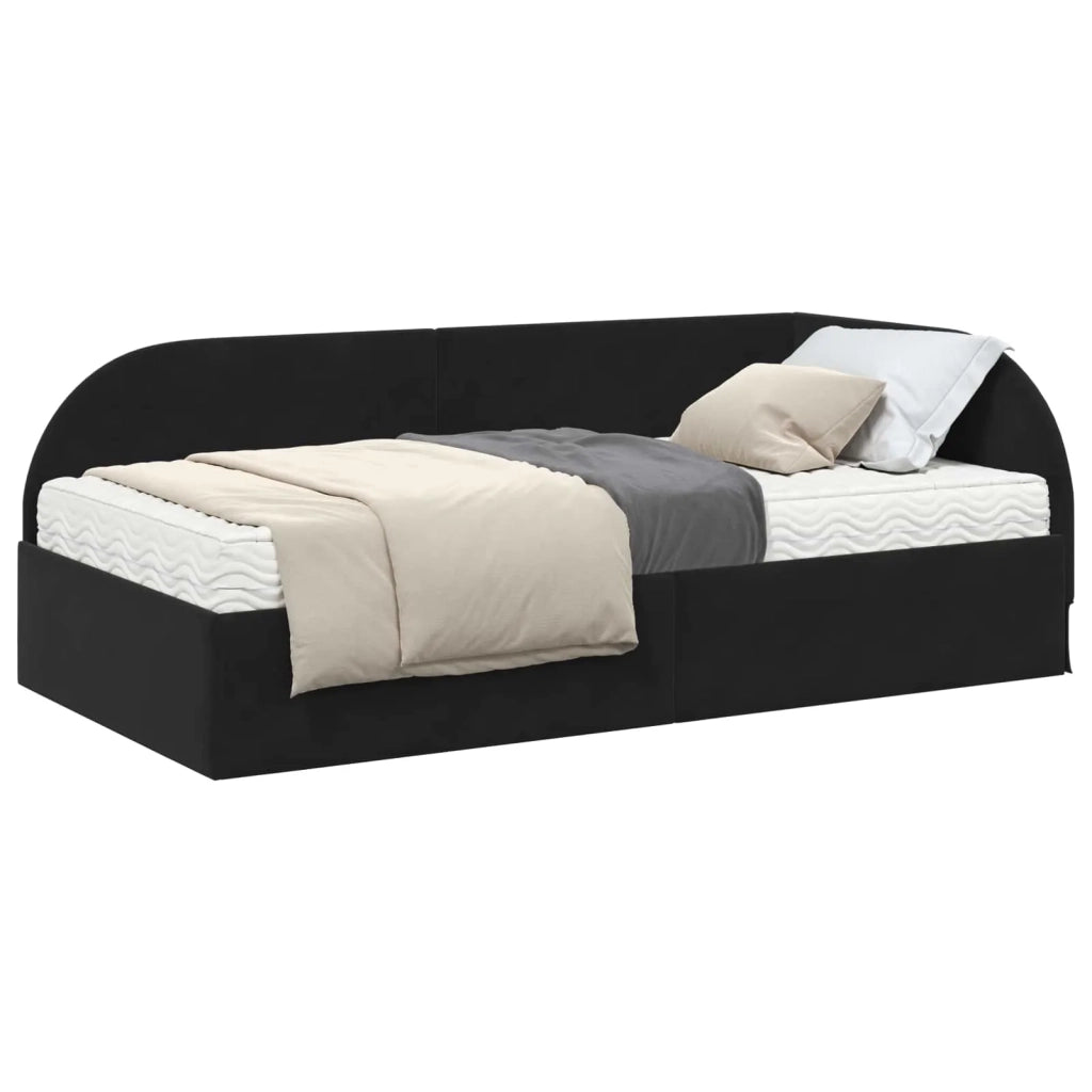 Struttura Letto Angolare con Materasso 2 pcs Nero Velluto 3394189