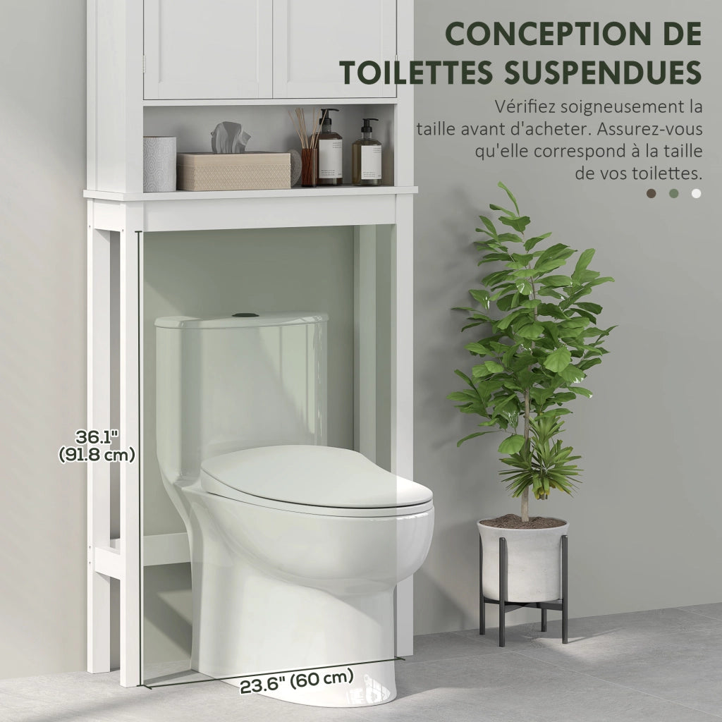 Mobile Bagno 2 Ante Sospeso con Ripiani Regolabili ¨C Minimal ¨C Bianco
