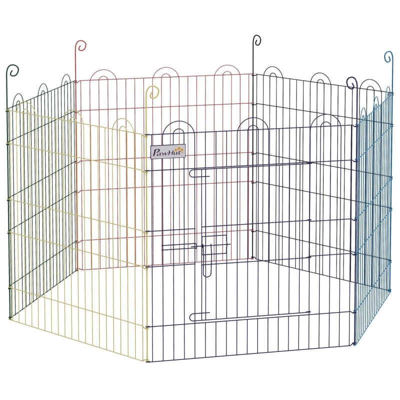 Recinto per esterni, spazio per cuccioli, design modulare, chiudibile a chiave, in metallo, ?120x60H cm, multicolore