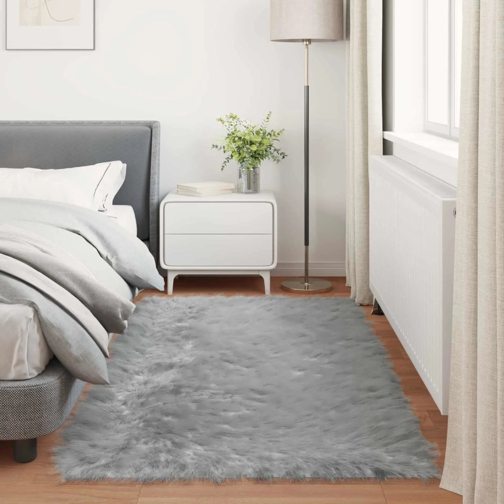 Tappeto in finta TAFALLA | Tappeto del soggiorno Grigio 100 x 200 cm Poliestere