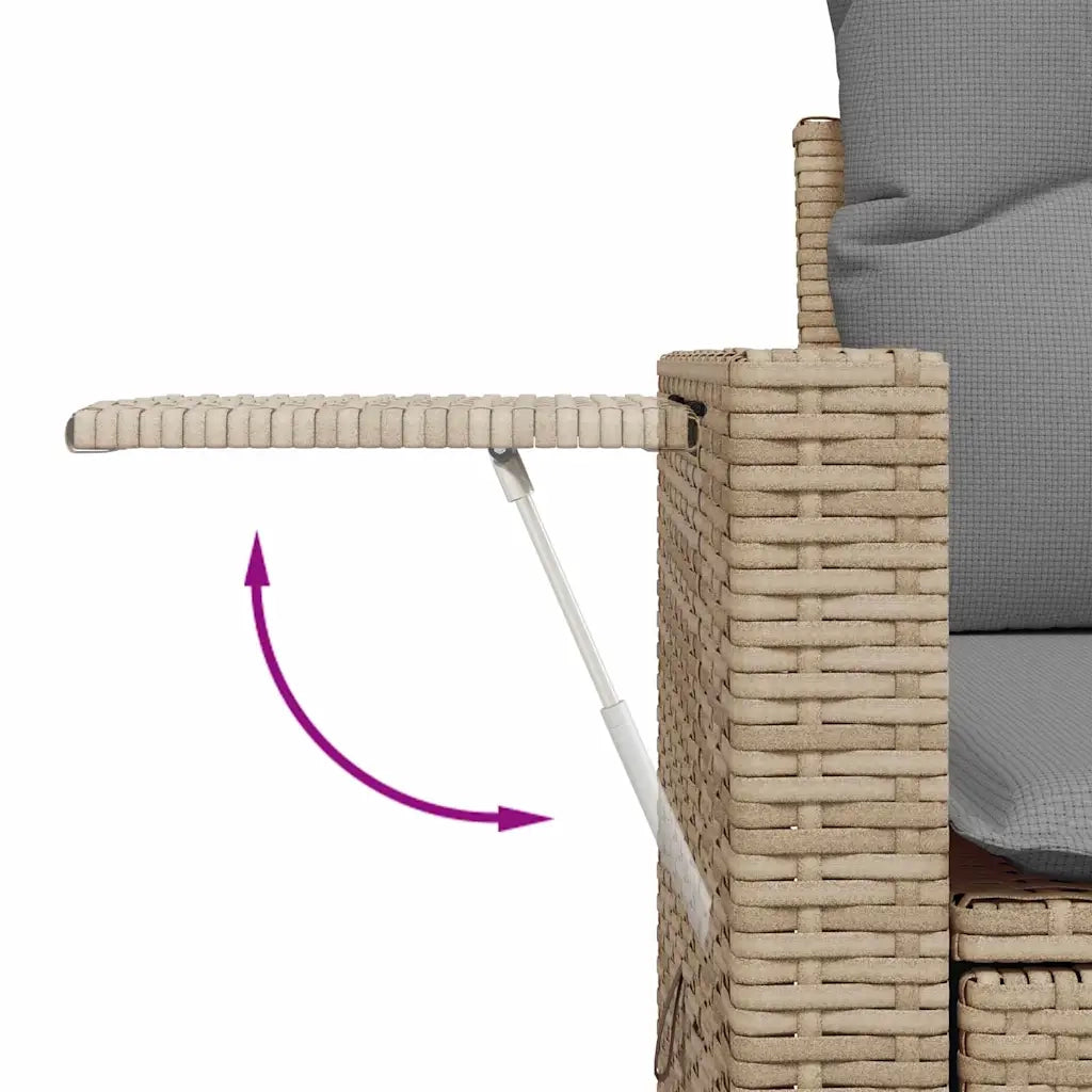 Set Divano da Giardino 6 pz con Cuscini Beige in Polyrattan 3326460