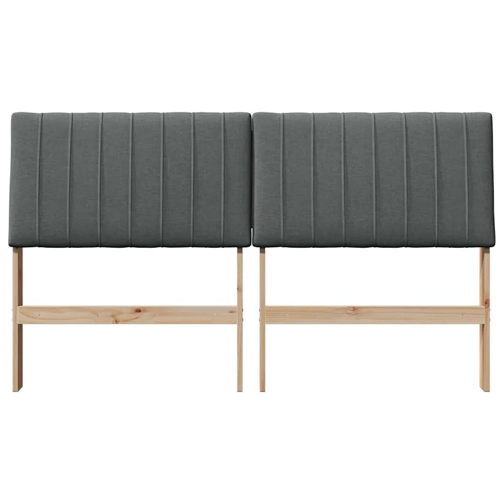 Testiera | Testata imbottita Grigio scuro 150 cm Pino massello
