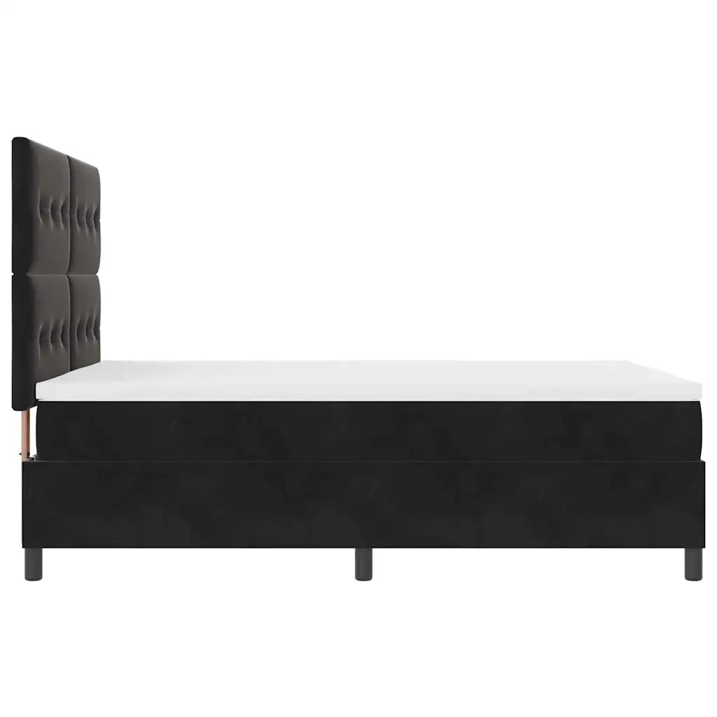 Letto a Sorgente LED con materasso Nero 160 x 200 cm Velluto 3343324