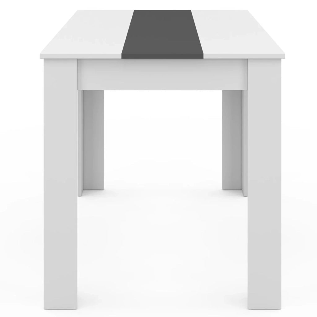 IDMarket - Tavolo da pranzo rettangolare ROZY 4 persone bianco e grigio 110 cm