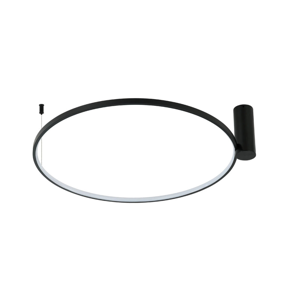 Plafoniera LED 35W CCT Ø60cm nera Ring Light Prestige