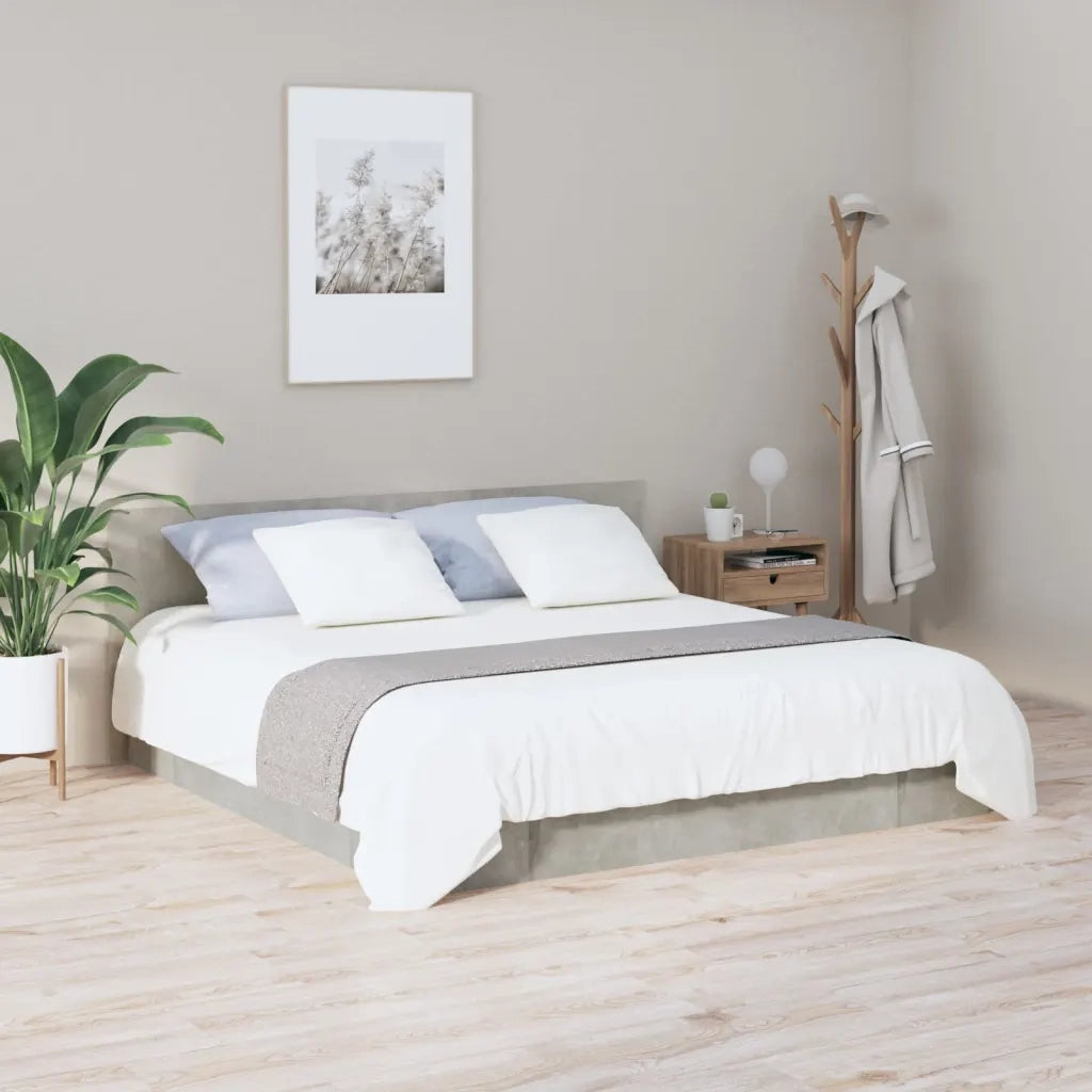 Testiera Letto-Testata-Testiera Decorativa Grigio Cemento 200x1,5x80cm in Legno Multistrato