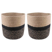 2 pz Set di Fioriere | Cassetta per fiori | Vasi per Piante Naturale e Nero ? 21 x 21 cm
