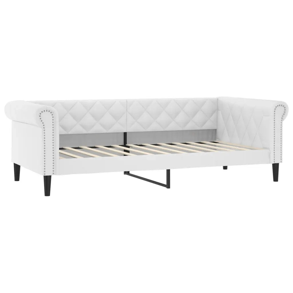 Letto singolo | Letto per adulti | Letto da Giorno Bianco 100x200 cm in Similpelle