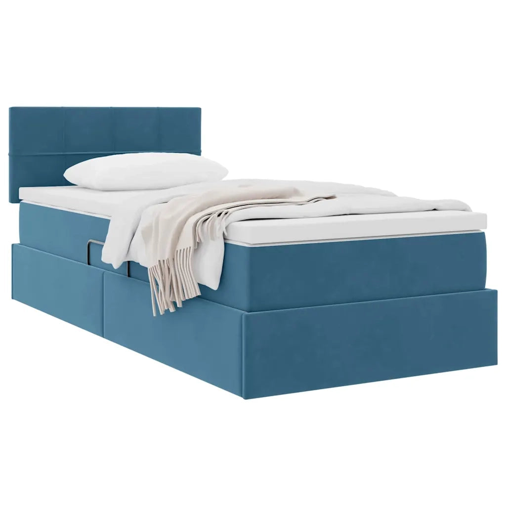 Letto con Contenitore Blu Scuro 100 x 200 cm Velluto 3370741