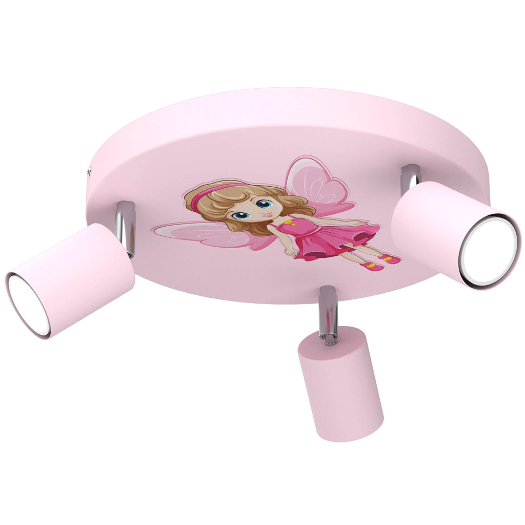 Plafoniera Luminex Fun rosa tonda 3 spot orientabili GU10 8W
