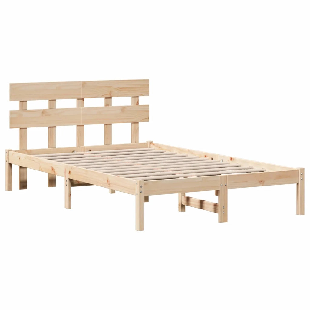 Struttura del letto Marrone 135 x 190 cm Legno massello di pino