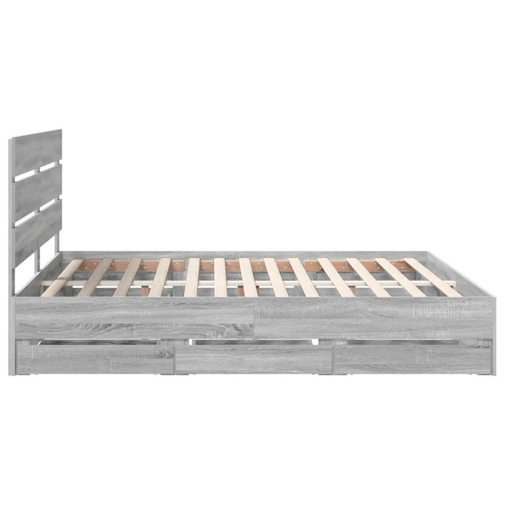 Struttura del letto con cassetto Grigio Sonoma 200 x 200 cm 3411812