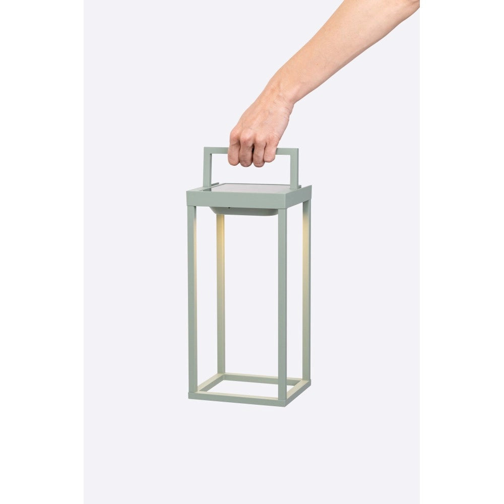 Zafferano - Lanterna Home solar 2 a led 56,4cm - Lampada da parete e da tavolo 2W con batteria e sensore crepuscolare - Verde Salvia