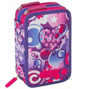 Trade Shop - Astuccio Portapenne 3 Zip Scomparti Comix Bright Bubbles Girl Accessori Scuola -