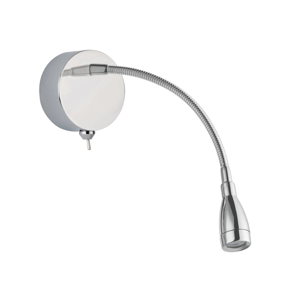 Applique Contemporanea Flexy Acciaio Cromo Vetro Led 0,8W 6500K