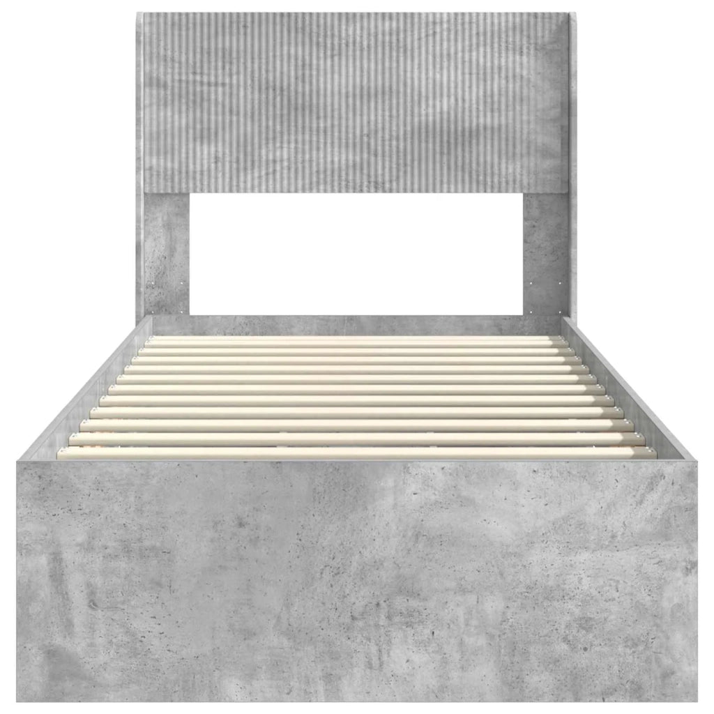 Struttura del letto con stoccaggio e testata Grigio Cemento 3414350
