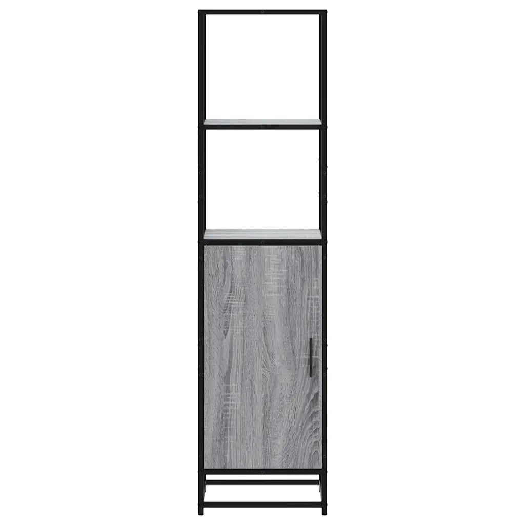 Credenza Grigio Sonoma 35,5x35x139 cm Legno Multistrato Metallo 849047