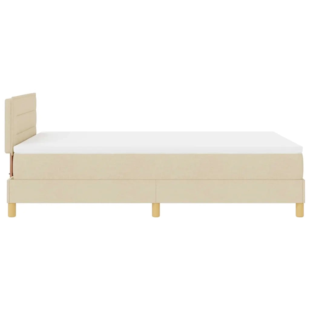 Letto a Sorgente LED con strisce LED Crema 120 x 200 cm Tessuto 3342357