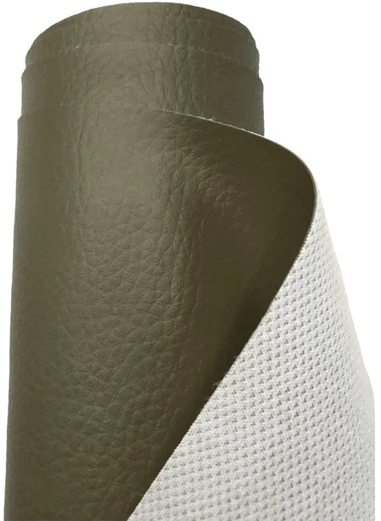 Tessuto imitazione pelle inimitabile con struttura a corda, impermeabile, venduto per metro - 200 cm x 140 cm (kaki)
