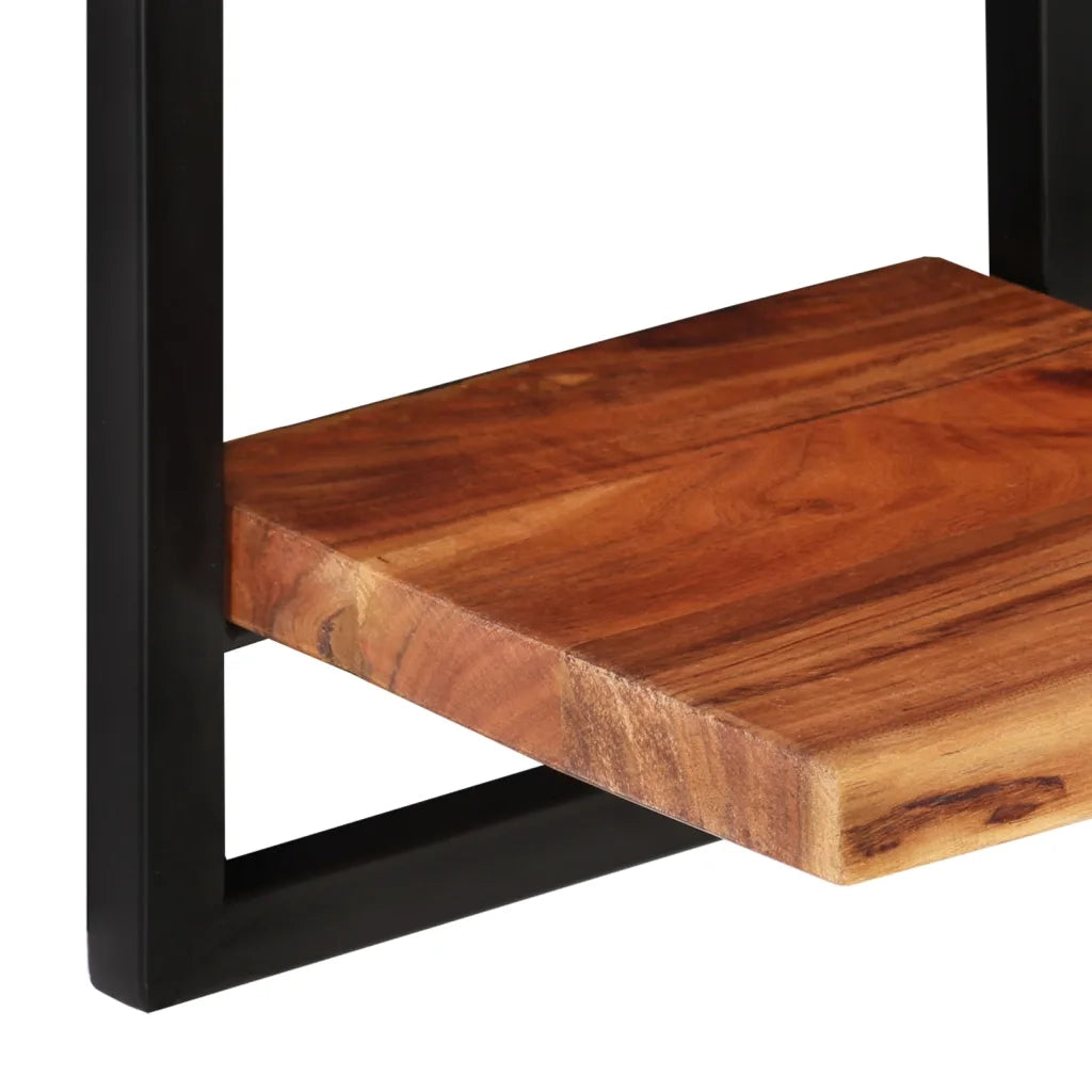 Mensole Parete 2 pz 25x25x75 cm Legno Massello Acacia e Acciaio 338462